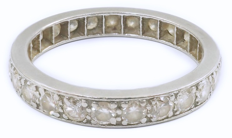 A platinum and diamond set full eternity ring